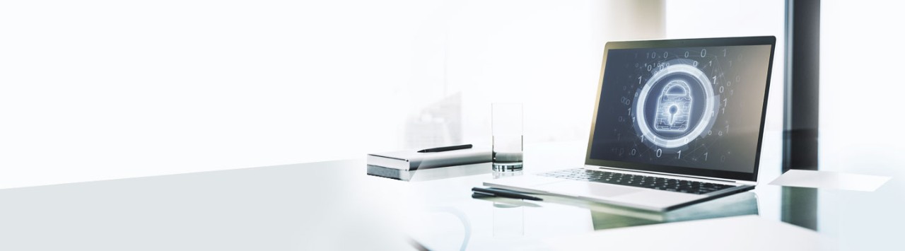 Laptop on desk