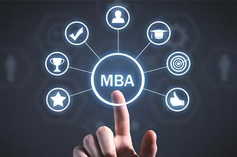 finger pointing at mba program