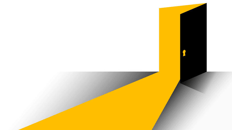 drawing of a partially open door